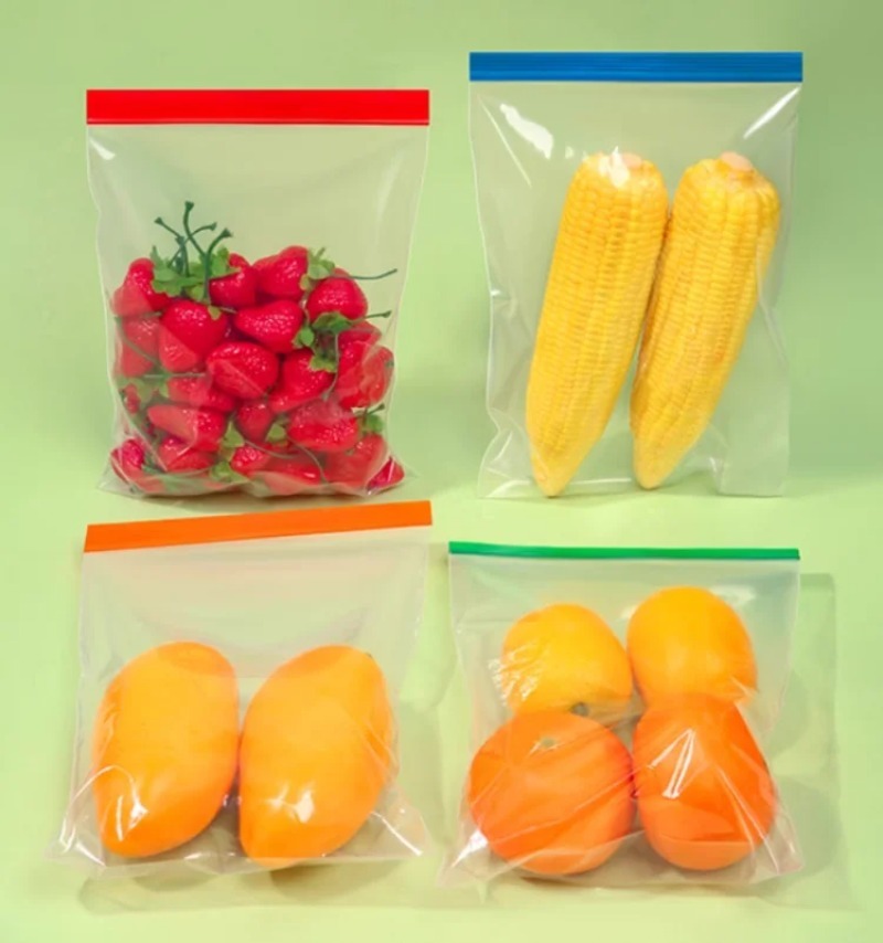 Meal Prep For A Day - أكياس تخزين شفافة ملونة من البولي