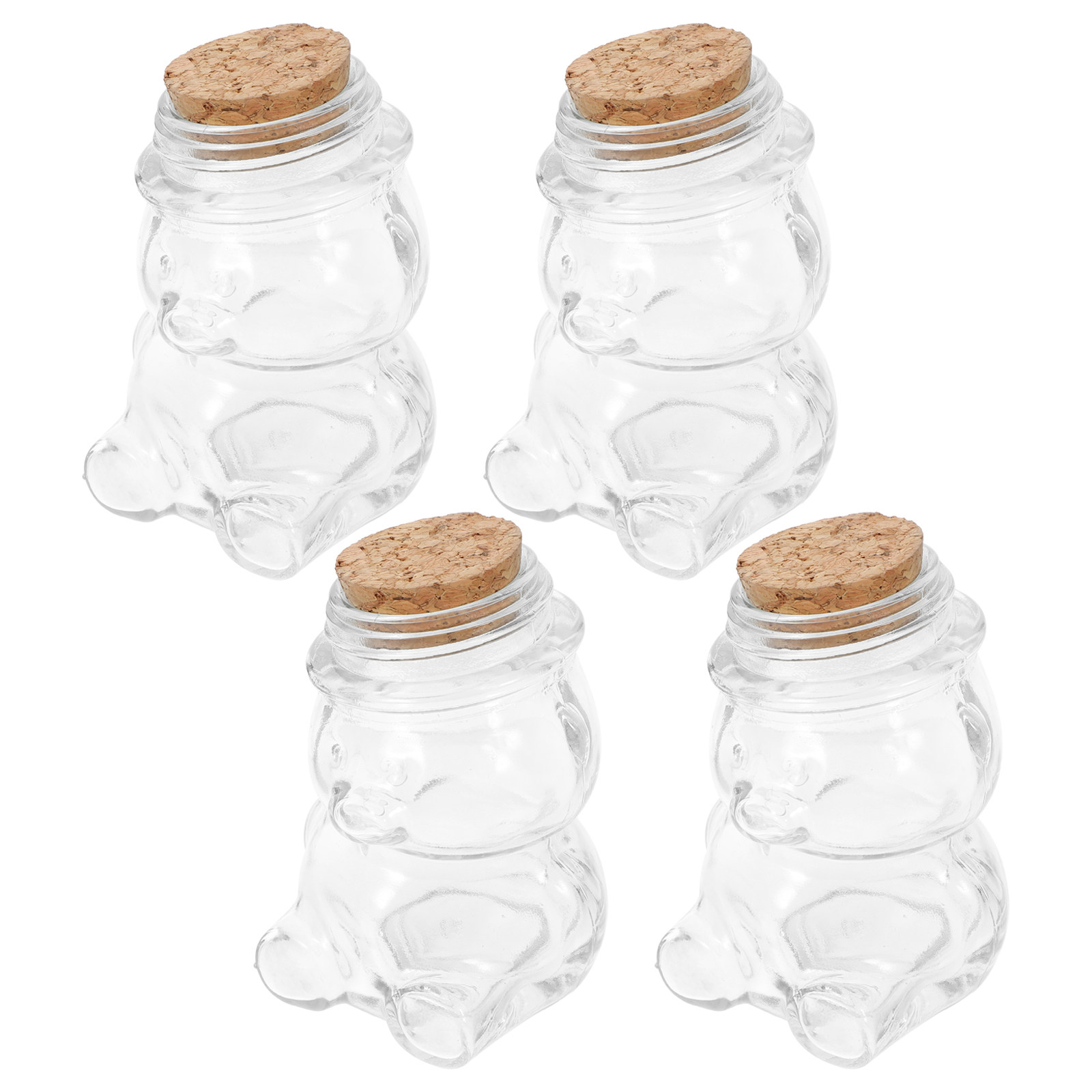 Glass Container Set - طقم من 4 أوعية زجاجية شفافة