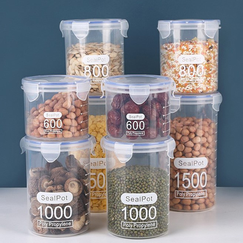 Meal Prep Jar - 1-4 قطعة الجرار مختومة مع مقياس