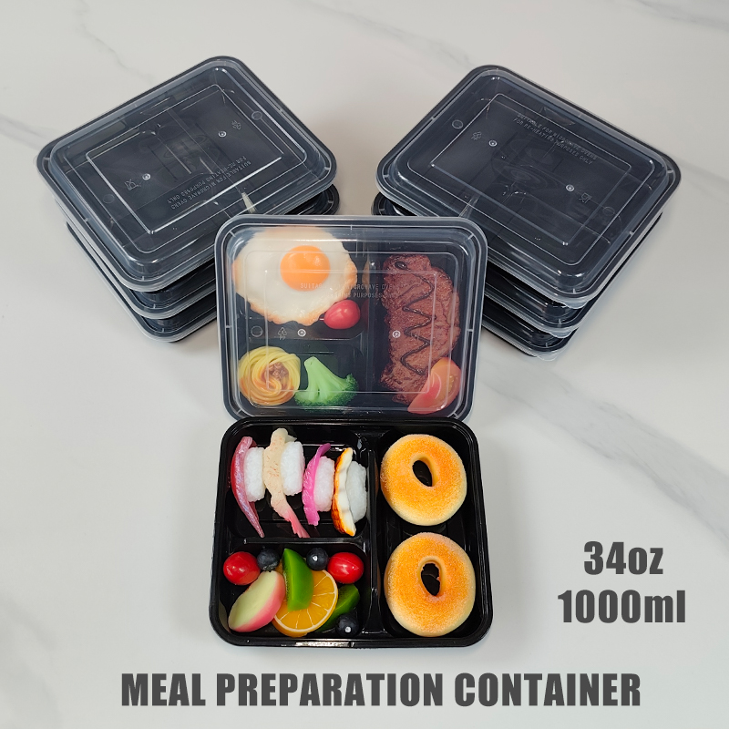 Meal Prep Dinners - حاويات طعام بثلاثة أقسام، سعة 34