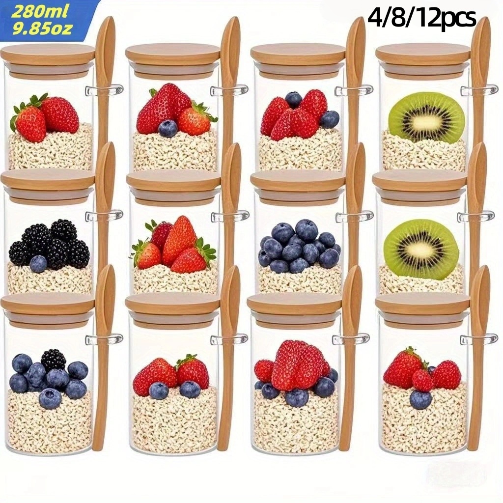 4/8/12 قطعة، أكواب إفطار الشوف - مراجعة Meal Prep Jar وسعره