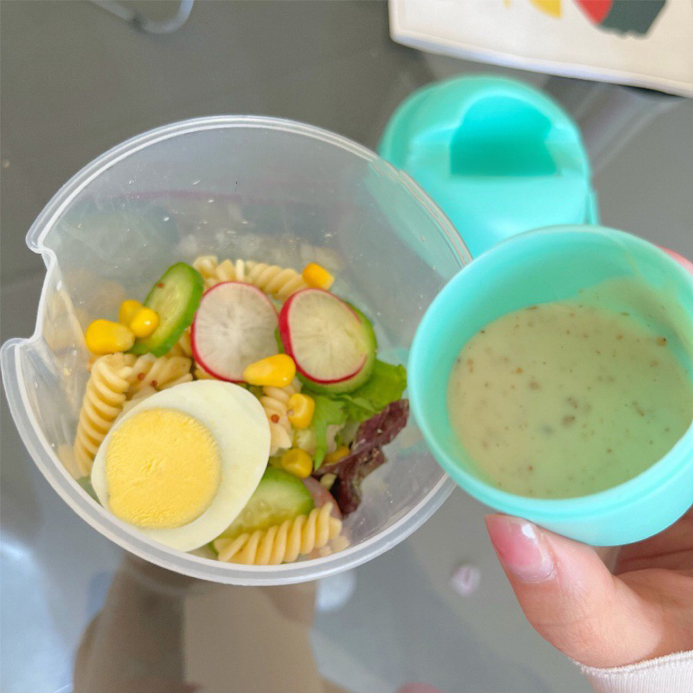 شاكر سلطة زجاجي محمول مع شوكة  - مراجعة Meal Prep Jar وسعره
