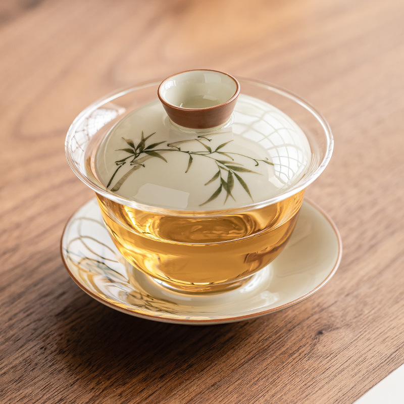 وعاء شاي من الخيزران مرسوم يدو - مراجعة Glass Container Set وسعره