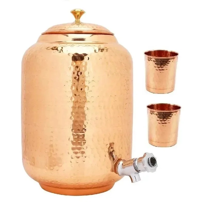 وعاء ماء نحاسي نقي بسعة 6.5 لت - مراجعة Glass Container Set وسعره