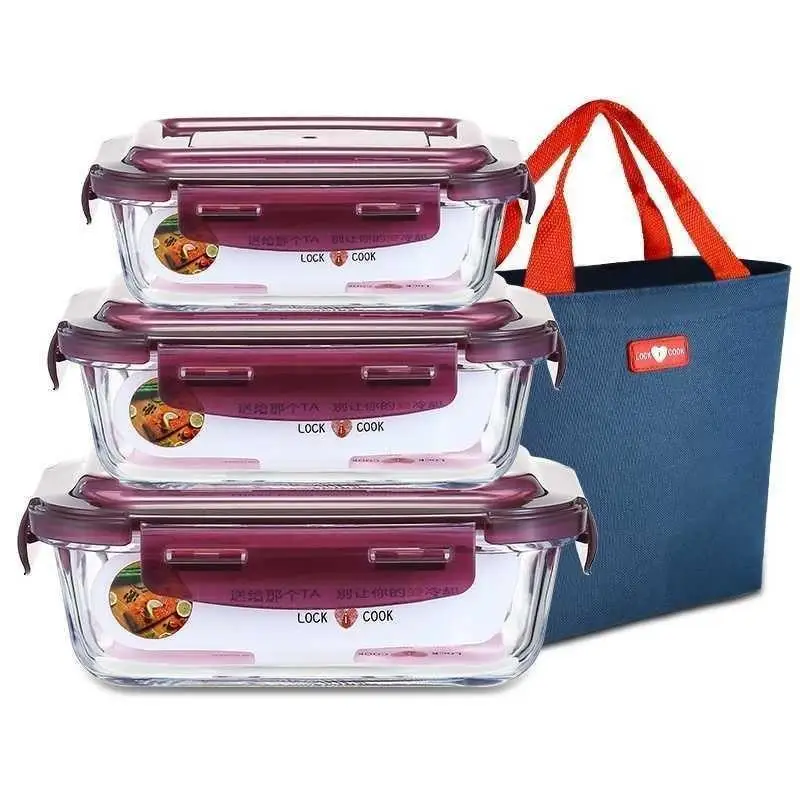 وعاء زجاجي شفاف متعدد الأقسام  - مراجعة Glass Container Set وسعره