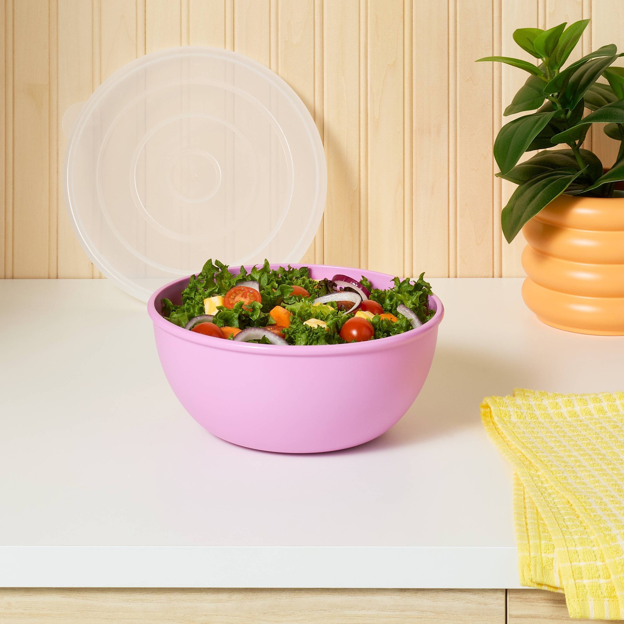 وعاء وردي بغطاء مطابق، حاوية ت - مراجعة Meal Prep Food وسعره